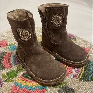 Mini Boden Beige Sequin Boots Toddler Size 8
